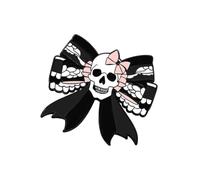 Accessory Skull Brooch Pin with Alloy Ribbon Design for Halloween Hat, Bag, or Lapel Accent and Event Wear Lapel Pin Holiday Accessory Bag Accent Hat Brooch Badge Gothic Costume Detail Party Favor Up