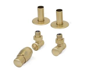 Accessory Valves Terma (Vario) Royal Angled, Thermostatic Trv Set (Left Or Right Sided), With Pipe Masking Set, Brass