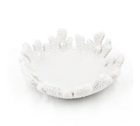 Accessoryway White Coral Textured Decorative Bowl, 9.45" Medium Resin Decorative Centerpiece Bowl for Coastal, Beach, Nautical Decorations