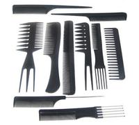 Accessotech 10 Pack Salon Hairdressing Combs Professional Styling Cutting Detangling Set