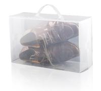 Accessotech 10 X Clear Plastic Mens Shoe Storage Boxes Containers Trainers Size 8 9 10 11 12