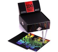 Accessotech 100 Holographic Rainbow Scratch Magic Sheets With Stencils Kids Art Craft Set