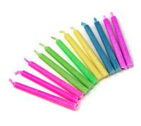 Accessotech 12-Coloured Flame Angel Candles Birthday Cake Candles Assorted Colours With Holders