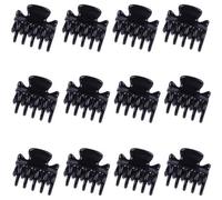 Accessotech 12 Pack Black 3Cm Plastic Bulldog Hair Clips Strong Grip Styling Clamps