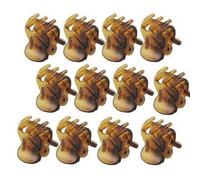 Accessotech 12 Pack Brown 1.6Cm Plastic Bulldog Hair Clips Small Styling Grips
