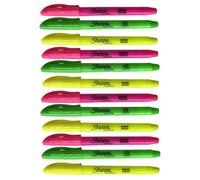 Accessotech 12 Pack Sharpie Accent Pocket Highlighters Mixed Colours Chisel Tip Quick Dry