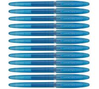 Accessotech 12 Uniball Light Blue Rollerball Pens 0.7mm Medium Tip Waterproof Ink