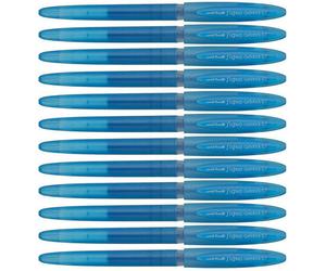Accessotech 12 Uniball Light Blue Rollerball Pens 0.7mm Medium Tip Waterproof Ink