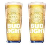 Accessotech 2 Pack Bud Light Pint Glasses Official Branded Glass Set