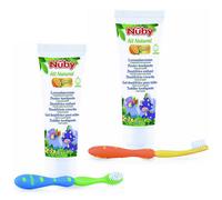 Accessotech 2 Pack Nuby Children Toothpaste And Toothbrush Set Natural Vegan Care From 24 Months
