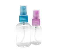 Accessotech 2 x Travel Bottles Set Empty Plastic Atomiser Refillable Perfume Spray 50 & 30ml