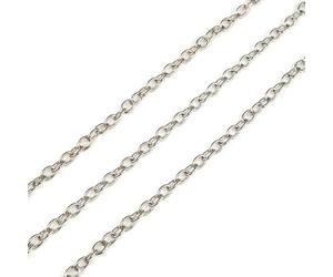 Accessotech 2m Metres 3x2mm Silver Plated Trace Chain Findings Jewellery Making DIY Artworks