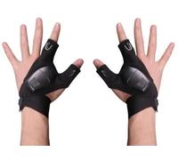 Accessotech 2X Led Light Flashlight Finger Gloves Pack For Outdoor Work Fishing And Night Activities