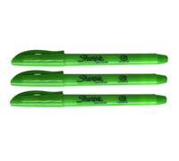 Accessotech 3X Sharpie Accent Pocket Highlighters - Green Chisel Tip Quick Dry Markers