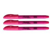 Accessotech 3X Sharpie Accent Pocket Highlighters - Pink Chisel Tip Quick Dry Markers