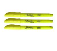 Accessotech 3X Yellow Sharpie Accent Pocket Highlighters Smooth Quick-Dry Smear Guard Ink Compact Pack