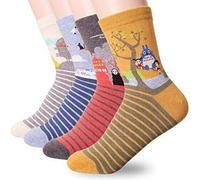 Accessotech 4-Pair Japan-Animation Cotton Sock Studio-Ghibli-Inspired Ankle Sock One-Size