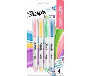Accessotech 4 Sharpie S Note Pastel Highlighters Pack Soft Creative Highlight Markers