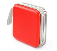 Accessotech 40 Disc Red Cd Storage Case Portable Zip-Up Nylon Holder For Cds Dvds And Games