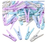 Accessotech 48-Piece Morandi Colour Clothes Pegs Grip Strong Stainless Steel Spring Multi-Colour