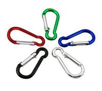 Accessotech 5 Coloured Metal Carabiner Keyrings Lightweight Aluminium Alloy 4.5Cm