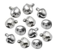 Accessotech 50 Pieces 8mm Silver Tone Jingle Bells for Costumes Clothes Christmas Cards