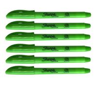 Accessotech 6 Pack Sharpie Accent Pocket Highlighters Green Chisel Tip Quick Dry Markers