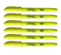 Accessotech 6 Sharpie Accent Pocket Highlighters Yellow Chisel Tip Quick Dry Marker Pack