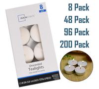 Accessotech 8 Mainstays White Tealight Candles Unscented Home Decoration Indoor Outdoor