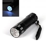 Accessotech 9 LED Bright Black Aluminum Flashlight Mini Small Torch Travel Camping Hiking