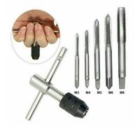 Accessotech Adjustable T Handle Tap Wrench Set With M3 M4 M5 M6 M8 Taps Hand Threading Tool Kit