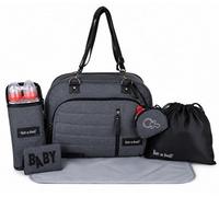 Accessotech Baby On Board Daily Smoke Grey Changing Bag 6 Piece Set With Insulated Lunch Bag Changing Mat And Pushchair Attachments