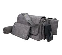 Accessotech Bbluv Ultra Baby Changing Bag Heather Grey 30L Diaper Travel Bag With Changing Mat Food Bag Blanket And Stroller Straps