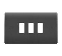 Accessotech Bg Electrical Nexus Grid Triple Light Switch Plate Dark Grey 3 Module Slot