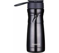 Accessotech Black Insulated Thermal Travel Mug 450Ml Stainless Steel Flask