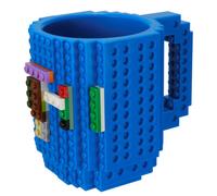Accessotech Blue Building Bricks Diy Puzzle Coffee Mug 400Ml Compatible With Lego Pixel Blocks Mega Blokes Kre O And K Nex