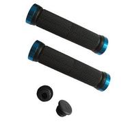 Accessotech Blue Double Lock-On Handlebar Grips 131mm Durable Rubber Bicycle And Scooter Grips With End Plugs