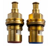 Accessotech Ceramic Tap Glands Pair 7.6mm X 14.9mm 20 Splines - Replacement Tap Valve Cartridges