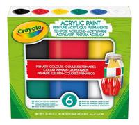 Accessotech Crayola Acrylic Paint Set 6 Bright Colours 59Ml Bottles For Kids And Adults