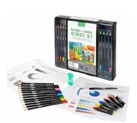Accessotech Crayola Signature Blend Shade Pencil Gift Box Set 12 Coloured Pencils Oil Pastels Art Craft Kit