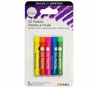 Daler Rowney Neon Oil Pastels Pack of 5 - Neon Colours | Smooth, Blendable, Vibrant Artist Pastels for Drawing, Blending & Shading | Ideal for Students, Hobby Artists & Professionals