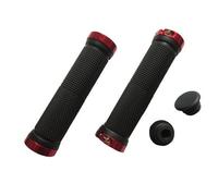 Accessotech Double Lock On Locking Handlebar Grips Cycle Bicycle MTB Mountain Bike BMX Sport Red