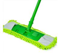 Accessotech Extendable Microfibre Floor Mop Cleaner Sweeper Wooden Laminate Tile Wet Dry (Green)
