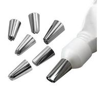 Accessotech Fondant Icing Piping Bag With Six Stainless Steel Decorating Nozzles For Cake Decoration