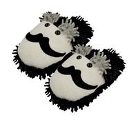 Accessotech Fuzzy Friends Moustache Slippers Soft Plush Comfortable Indoor Slippers For Home Wear