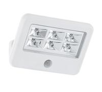 Accessotech GAVELLO White LED Motion Sensor Floodlight | Battery Operated LED Light | IP54 Rated | Automatic PIR Sensor | Compact Indoor & Outdoor Security Light
