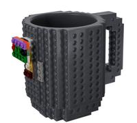 Accessotech Grey Building Bricks Diy Puzzle Coffee Mug 400Ml Compatible With Lego, Pixel Blocks, Mega Blokes, Kre-O And K'nex
