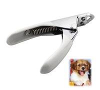 Accessotech Guillotine Pet Nail Clippers - Stainless Steel Claw Trimmer for Dogs, Cats, Birds, Rabbits & Small Pets - Spring-Action, Ultra-Sharp, Non-Scratch, Safe Home Grooming Tool (Grey)