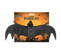 Accessotech Halloween Hanging Rubber Bat Decoration, Large Spooky Indoor Outdoor Prop, Black House Home Prop