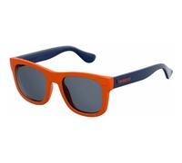 Accessotech Havaianas Paraty Sunglasses Small Orange Blue Square Frame Uv Protection Mirror Lenses